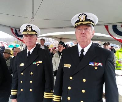 Rotarians Jim Little and Bob Davis shown in their military uniforms.