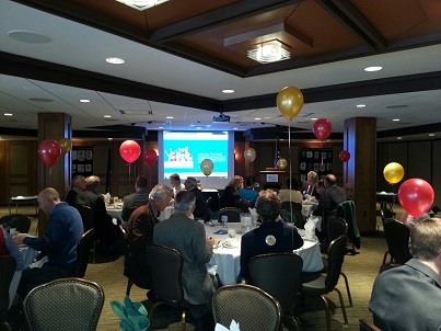 East Lansing Rotary Club getting briefed before Big Bang-Quet